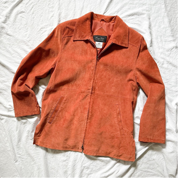 Terry Lewis Boho 70s Suede Leather Jacket Terracotta Hippie Shacket Fall - Picture 1 of 7